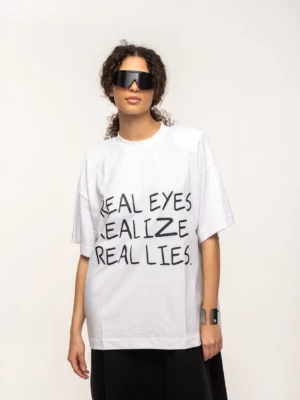White Real Lies Oversized T-Shirt