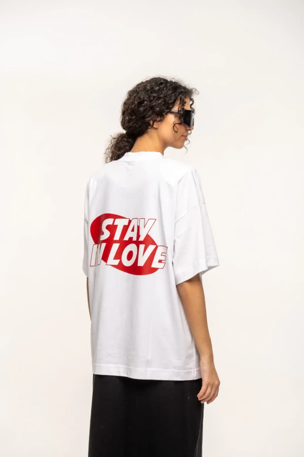 White Stay in Love Oversized T-Shirt