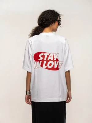 White Stay in Love Oversized T-Shirt