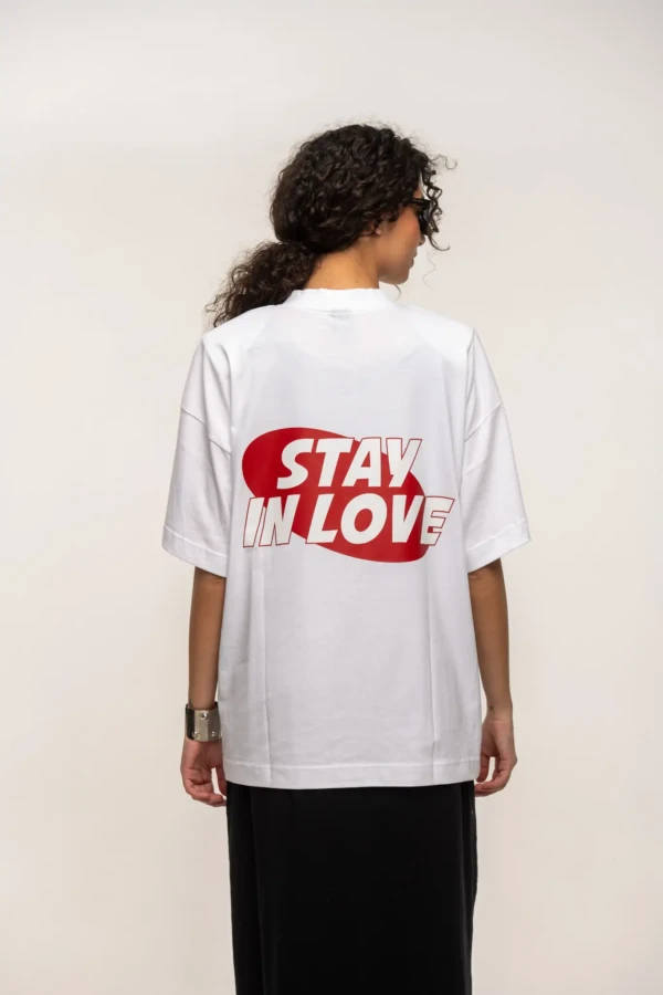 White Stay in Love Oversized T-Shirt