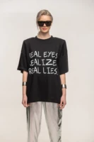 Black Real Lies Oversized T-Shirt