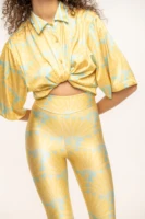 Yellow Leaf Capri Pants