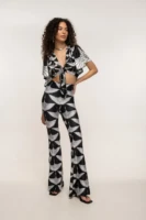 Black Cranes Flared Pants