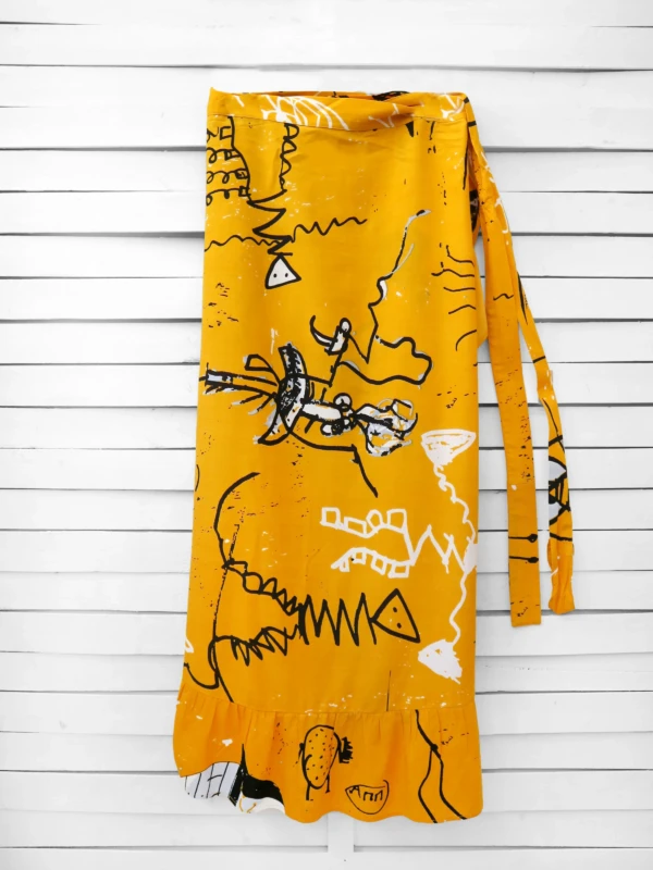 BATTLE DROID wrap skirt with frill hem