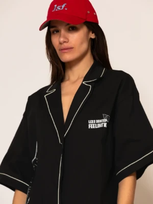 Oversized Logo Embroidered Illustration Shirt