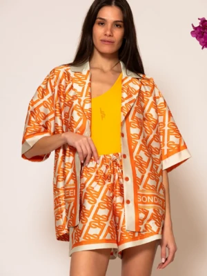 Oversized Signature Satin Print Shirt