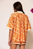 Oversized Signature Satin Print Shirt
