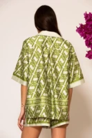 Oversized Signature Satin Print Shirt