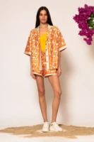 Oversized Signature Satin Print Shirt