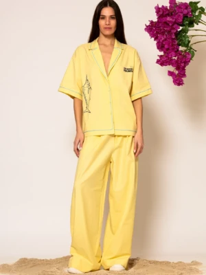 Wide leg pleated pants
