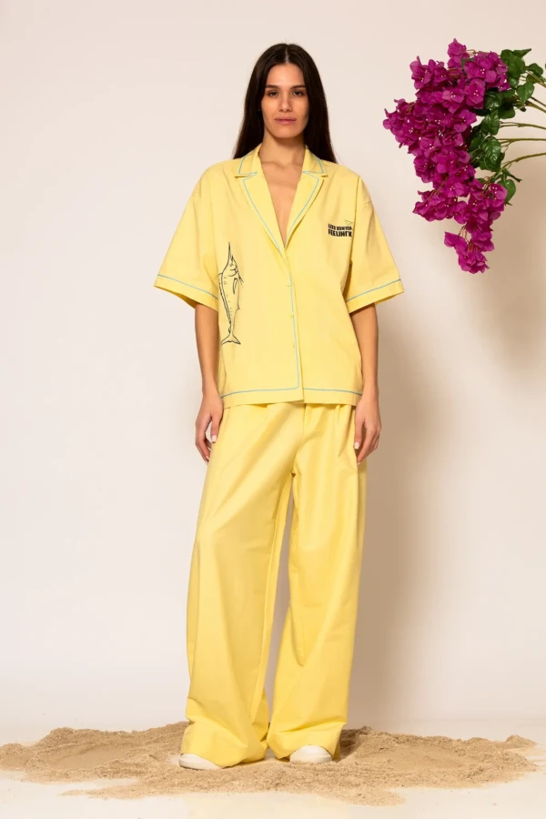 Wide leg pleated pants