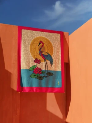 Heron Elegance • Beach Towel