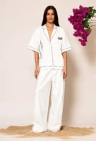 Wide leg pleated pants