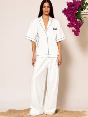 Wide leg pleated pants