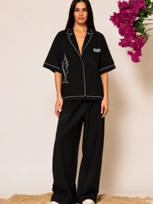 Wide leg pleated pants