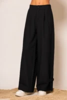 Wide leg pleated pants