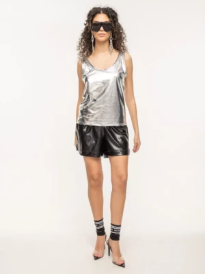Silver Palm Glow Tank Top
