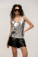 Silver Palm Glow Tank Top