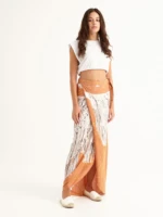 MACRAME PEACH wrap skirt