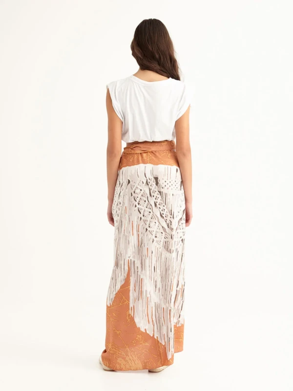 MACRAME PEACH wrap skirt