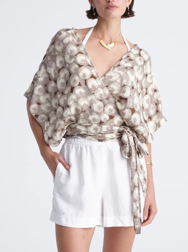 PEARLS wrap kimono top