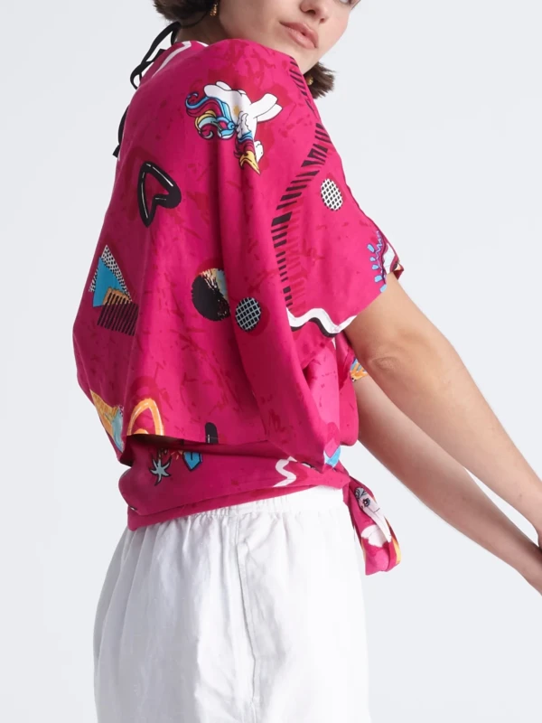 RETROFEELIA wrap kimono top