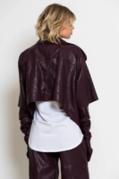 Ασύμμετρο Faux Leather Μπολερό