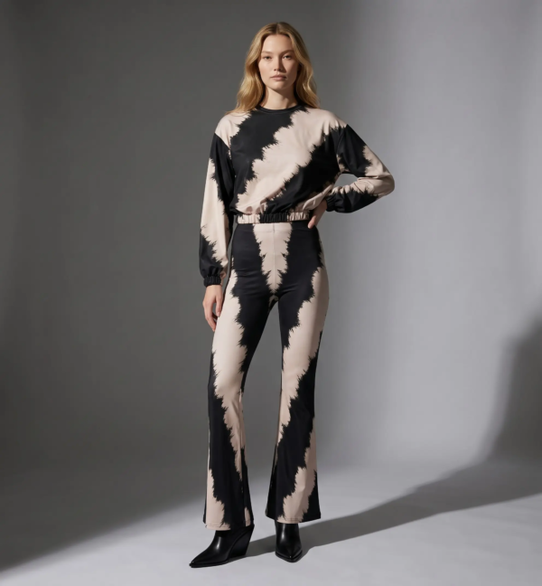 Grid Flared Pants