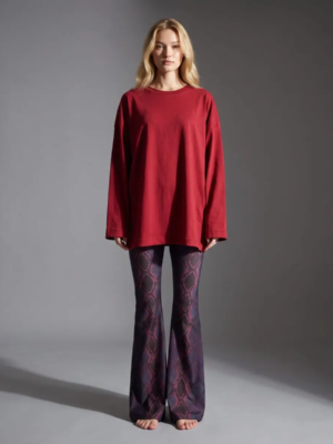 Burgundy Oversized Cotton Sweatshirt