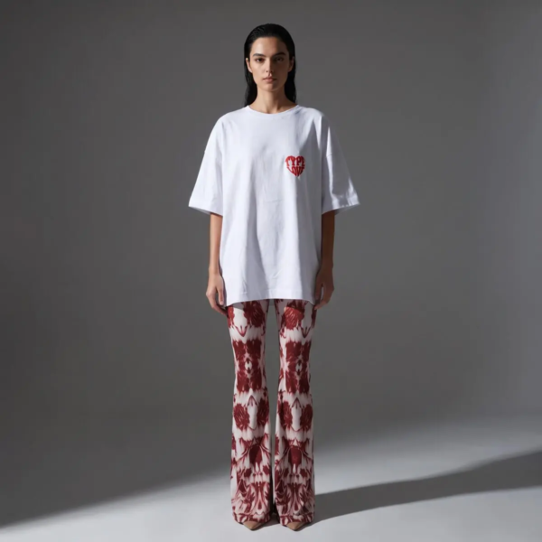 Type Love Heart Logo Puff T-Shirt White