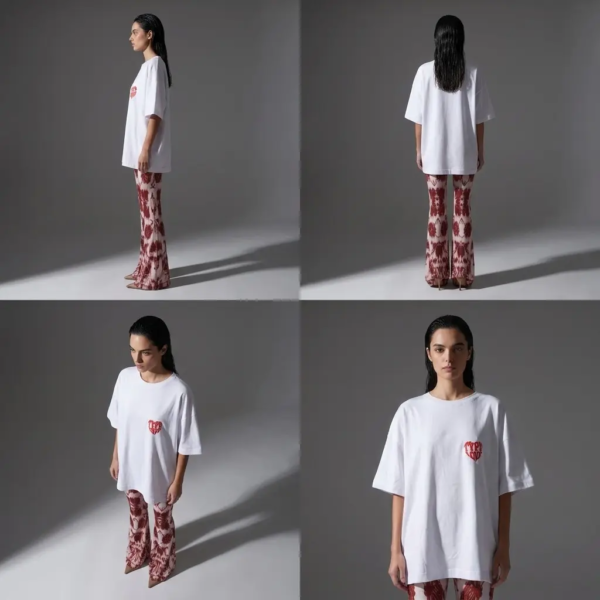 Type Love Heart Logo Puff T-Shirt White
